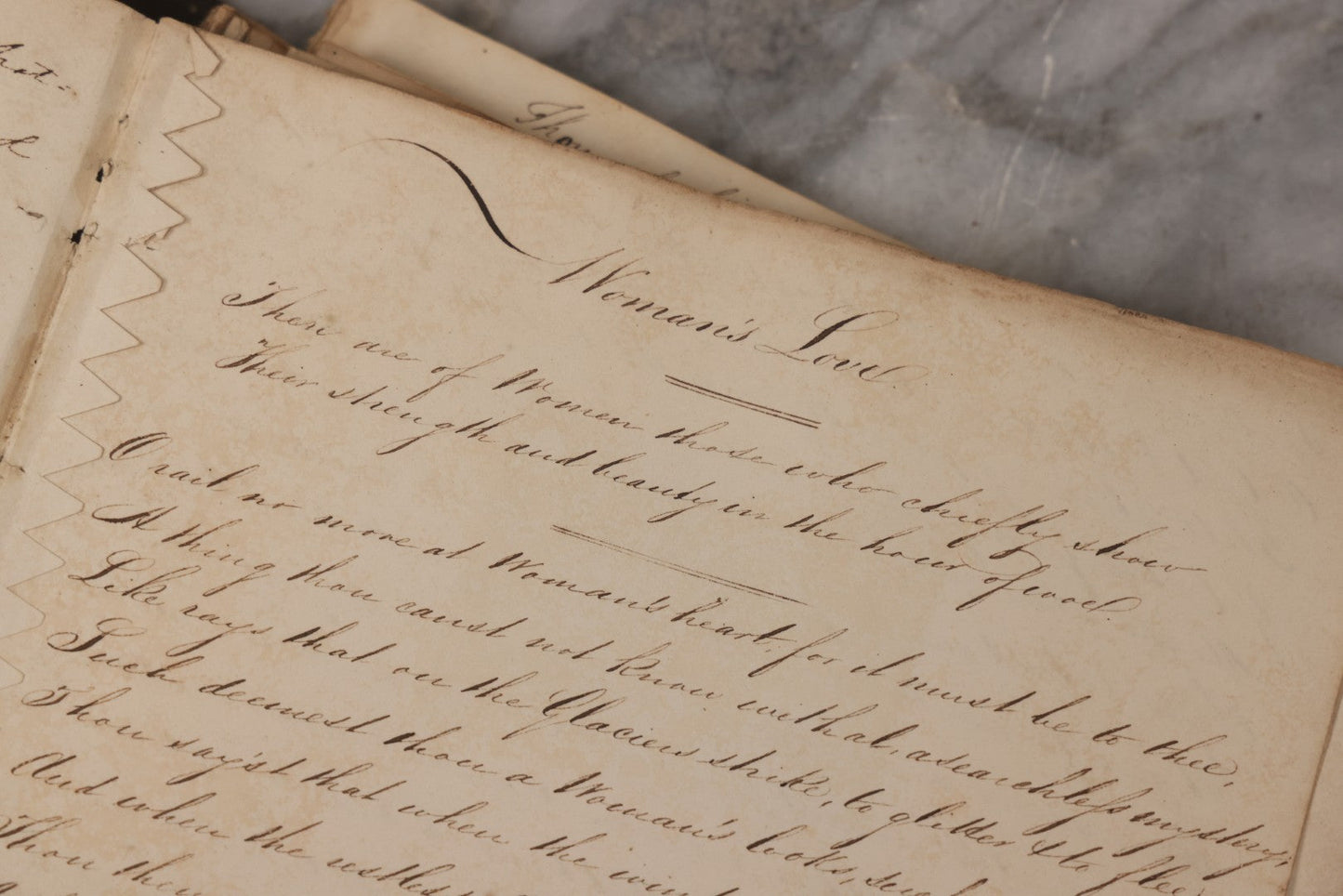 Lot 054 - Antique Early 19th Century Autograph And Poetry Album, With Dozens Of Handwritten Pages With Notes, Poems, Art, And More, Including Hand Drawn Illustrations, "Lady Of The Lake" Engravings, Etc., Circa 1828-1832