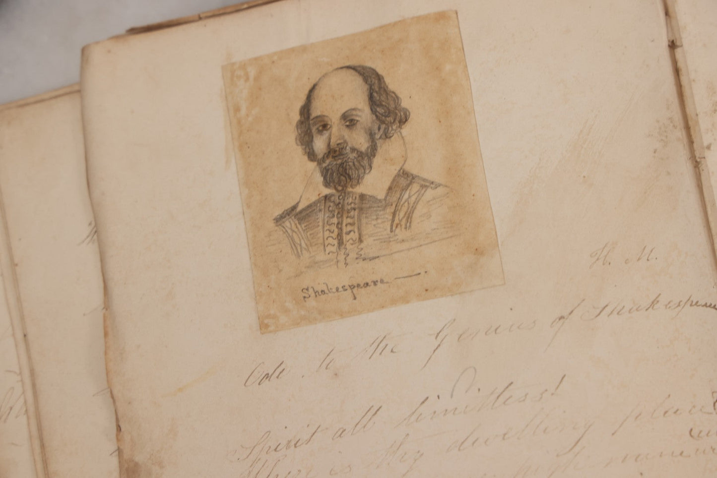 Lot 054 - Antique Early 19th Century Autograph And Poetry Album, With Dozens Of Handwritten Pages With Notes, Poems, Art, And More, Including Hand Drawn Illustrations, "Lady Of The Lake" Engravings, Etc., Circa 1828-1832