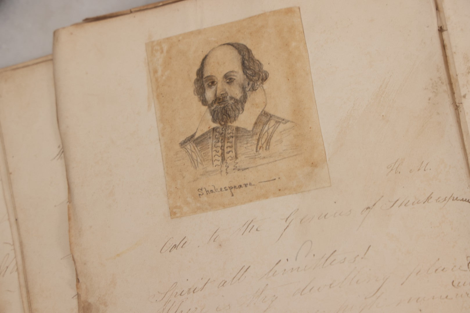 Lot 054 - Antique Early 19th Century Autograph And Poetry Album, With Dozens Of Handwritten Pages With Notes, Poems, Art, And More, Including Hand Drawn Illustrations, "Lady Of The Lake" Engravings, Etc., Circa 1828-1832