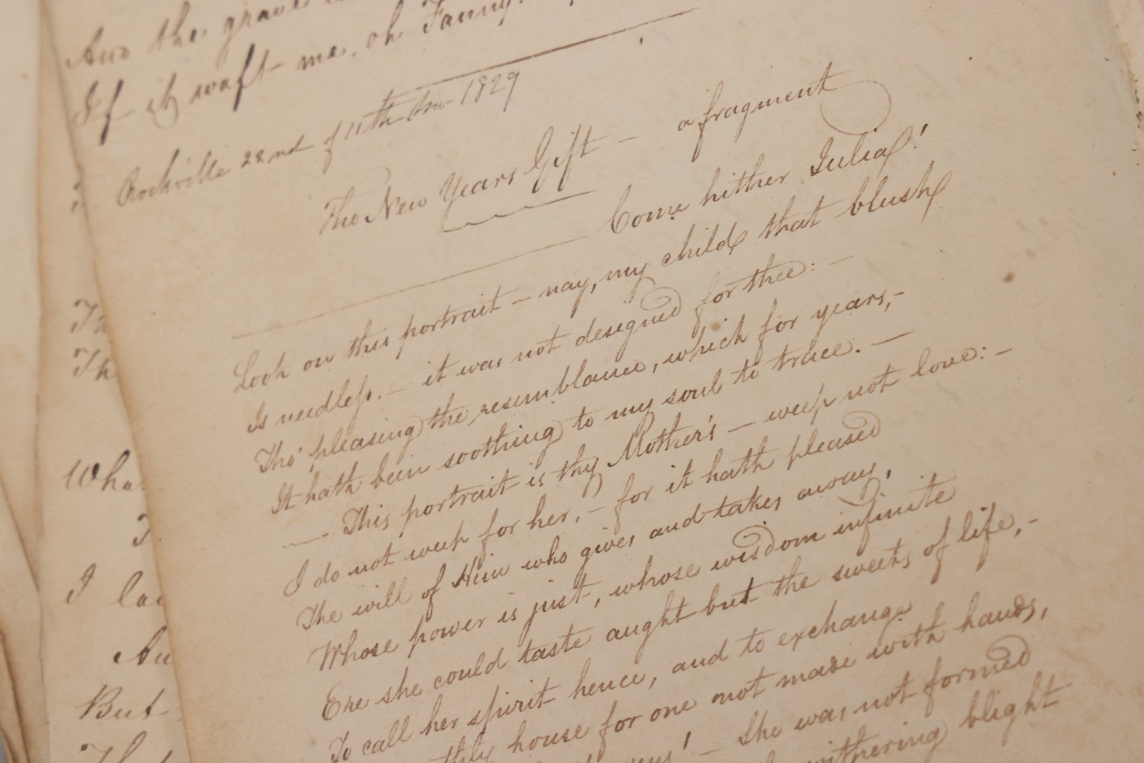 Lot 054 - Antique Early 19th Century Autograph And Poetry Album, With Dozens Of Handwritten Pages With Notes, Poems, Art, And More, Including Hand Drawn Illustrations, "Lady Of The Lake" Engravings, Etc., Circa 1828-1832