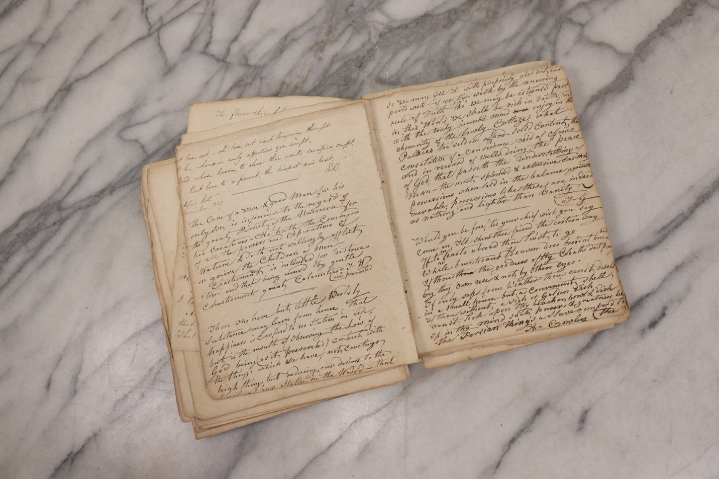 Lot 054 - Antique Early 19th Century Autograph And Poetry Album, With Dozens Of Handwritten Pages With Notes, Poems, Art, And More, Including Hand Drawn Illustrations, "Lady Of The Lake" Engravings, Etc., Circa 1828-1832