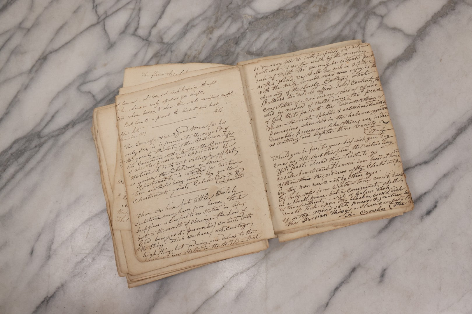 Lot 054 - Antique Early 19th Century Autograph And Poetry Album, With Dozens Of Handwritten Pages With Notes, Poems, Art, And More, Including Hand Drawn Illustrations, "Lady Of The Lake" Engravings, Etc., Circa 1828-1832