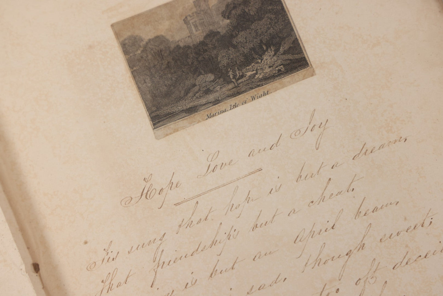 Lot 054 - Antique Early 19th Century Autograph And Poetry Album, With Dozens Of Handwritten Pages With Notes, Poems, Art, And More, Including Hand Drawn Illustrations, "Lady Of The Lake" Engravings, Etc., Circa 1828-1832