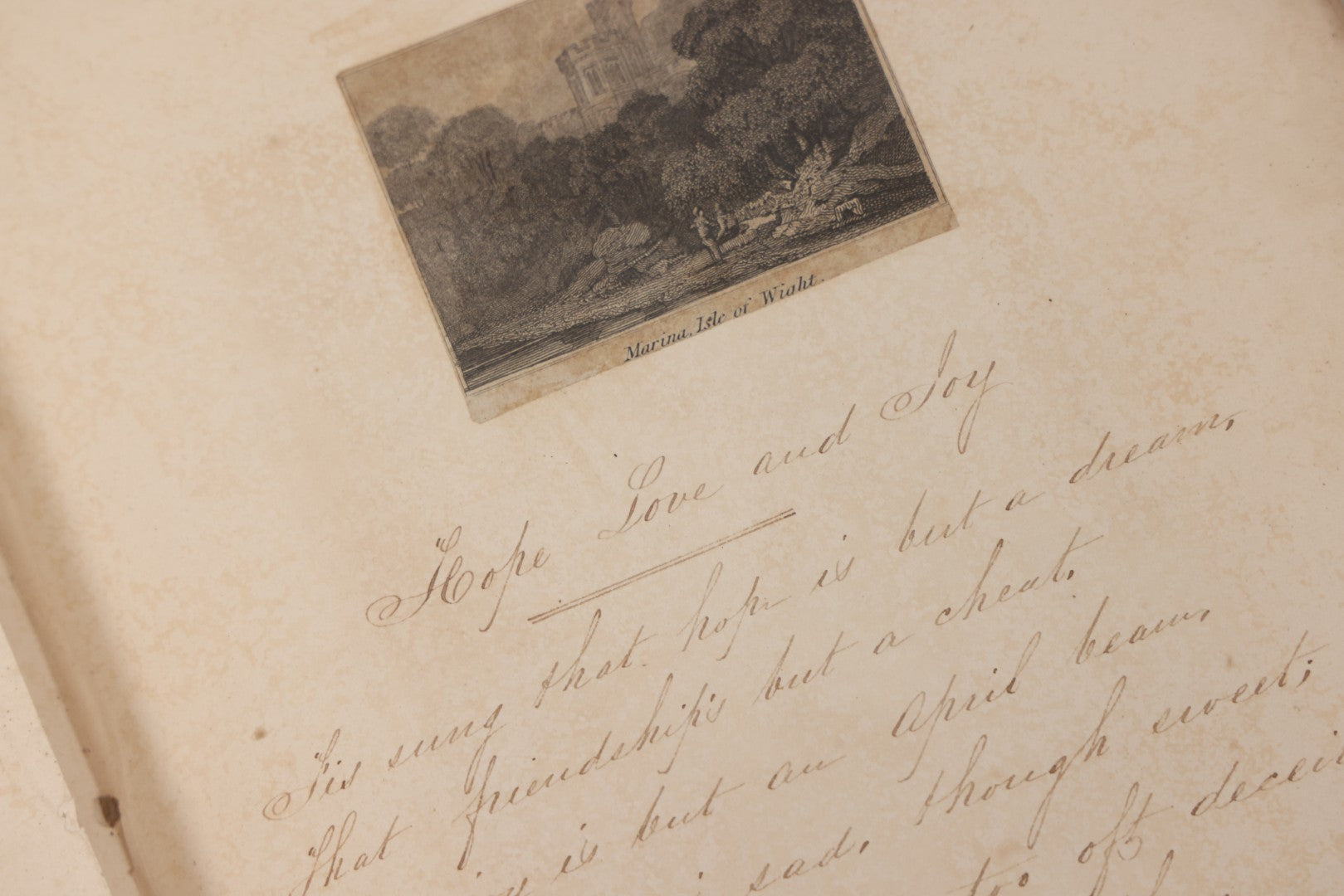 Lot 054 - Antique Early 19th Century Autograph And Poetry Album, With Dozens Of Handwritten Pages With Notes, Poems, Art, And More, Including Hand Drawn Illustrations, "Lady Of The Lake" Engravings, Etc., Circa 1828-1832