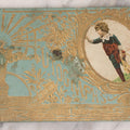Lot 055 - Antique Victorian Autograph Album With Statue Of Liberty, New York Harbor, Hudson River Themed Embossed Gilt Cover, Cherub Flying On Bee Frontispiece, With Many Autographs From The 1890s Made In Germany