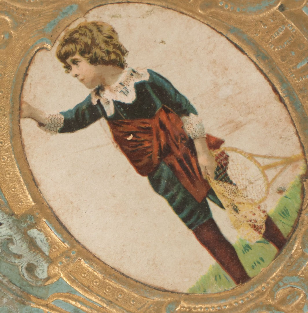 Lot 055 - Antique Victorian Autograph Album With Statue Of Liberty, New York Harbor, Hudson River Themed Embossed Gilt Cover, Cherub Flying On Bee Frontispiece, With Many Autographs From The 1890s Made In Germany