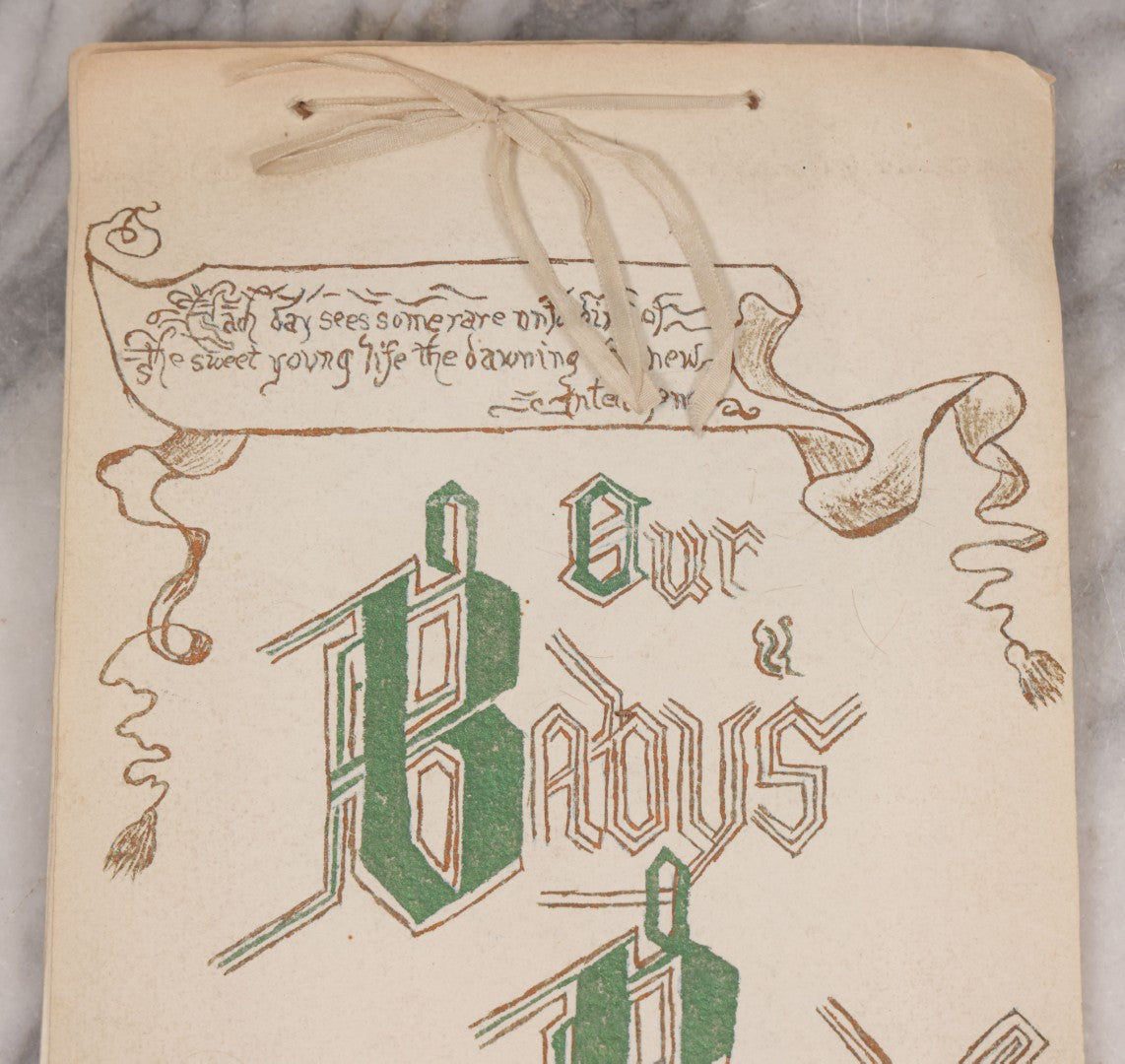 Lot 056 - Antique Original Handwritten Calligraphy Baby Book For Baby Born August 25th, 1896, Including A Lock Of Baby's Hair, Other Biographical Details