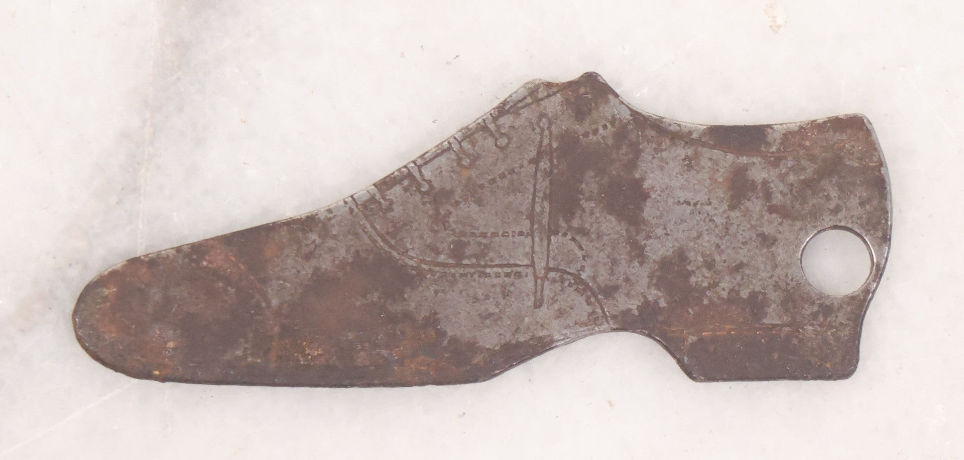 Lot 060 - Vintage Shoe-Shaped Advertising Key Fob Charm For Friendly Five Shoes, $5.00 Shoes, Nashville, Tennessee