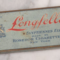 Lot 062 - Vintage Tin Lithograph Longfellow Egyptiennes Elegantes Cork Tip Cigarette Tin, Made By Rosedor Cigarette Co., New York, Copyright 1927