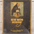 Lot 063 - Vintage Cardboard Advertising Box For Bear Brand Hosiery, 1/2 Dozen Tyrol Stockings, With Bear Motif, Note Wear, Dents