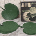 Lot 065 - Vintage Boxed Set Of Eight Junior Greenleaf Rubber Coasters, Lily Pad Shaped Coasters, Manufactured By John P. Gleason, Los Angeles, California, Circa 1940s