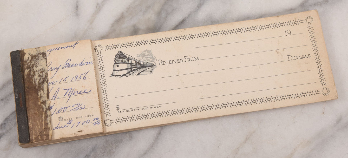 Lot 067 - Vintage Pad Of Railroad Sales Receipts, Some Used And Missing, Manufactured By Standard B&P, No. R778, Made In U.S.A., Circa 1950s