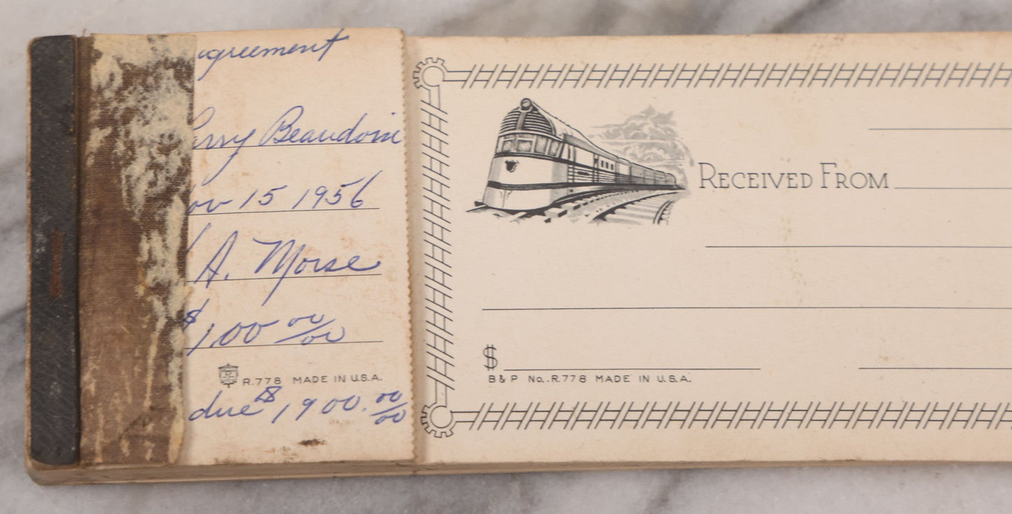 Lot 067 - Vintage Pad Of Railroad Sales Receipts, Some Used And Missing, Manufactured By Standard B&P, No. R778, Made In U.S.A., Circa 1950s