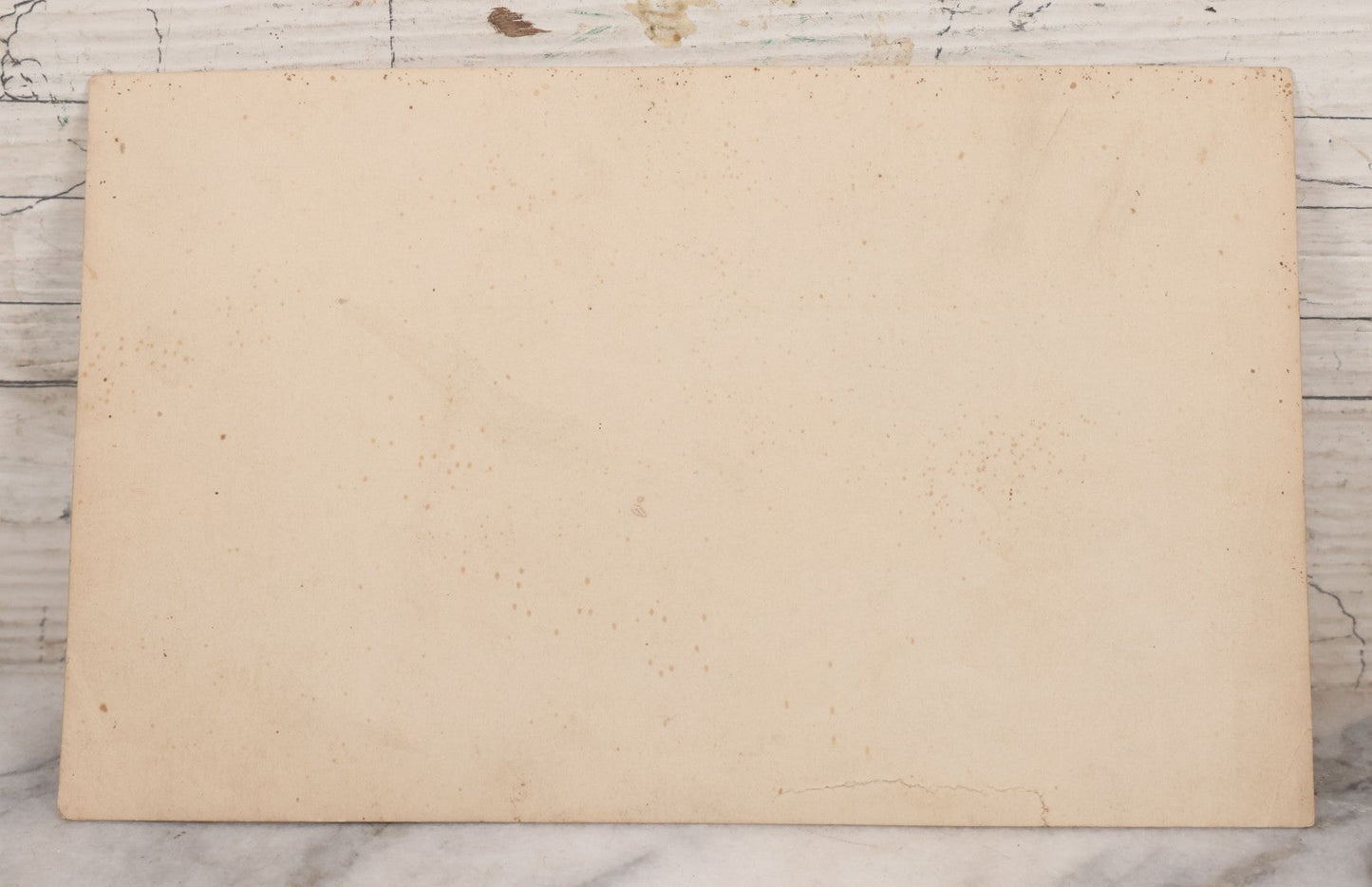 Lot 070 - Antique Unmounted Paper Photograph Of Old Man Petting Cat Standing On Crates, Postcard Style Paper