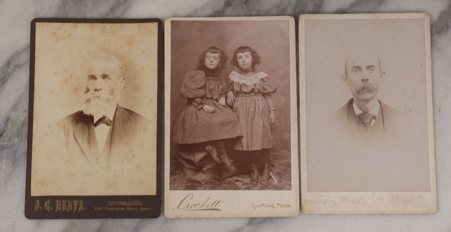 Lot 072 - Grouping Of 16 Antique Cabinet Card Photographs Of Women, Men, And Children, Including Sibling Pairs