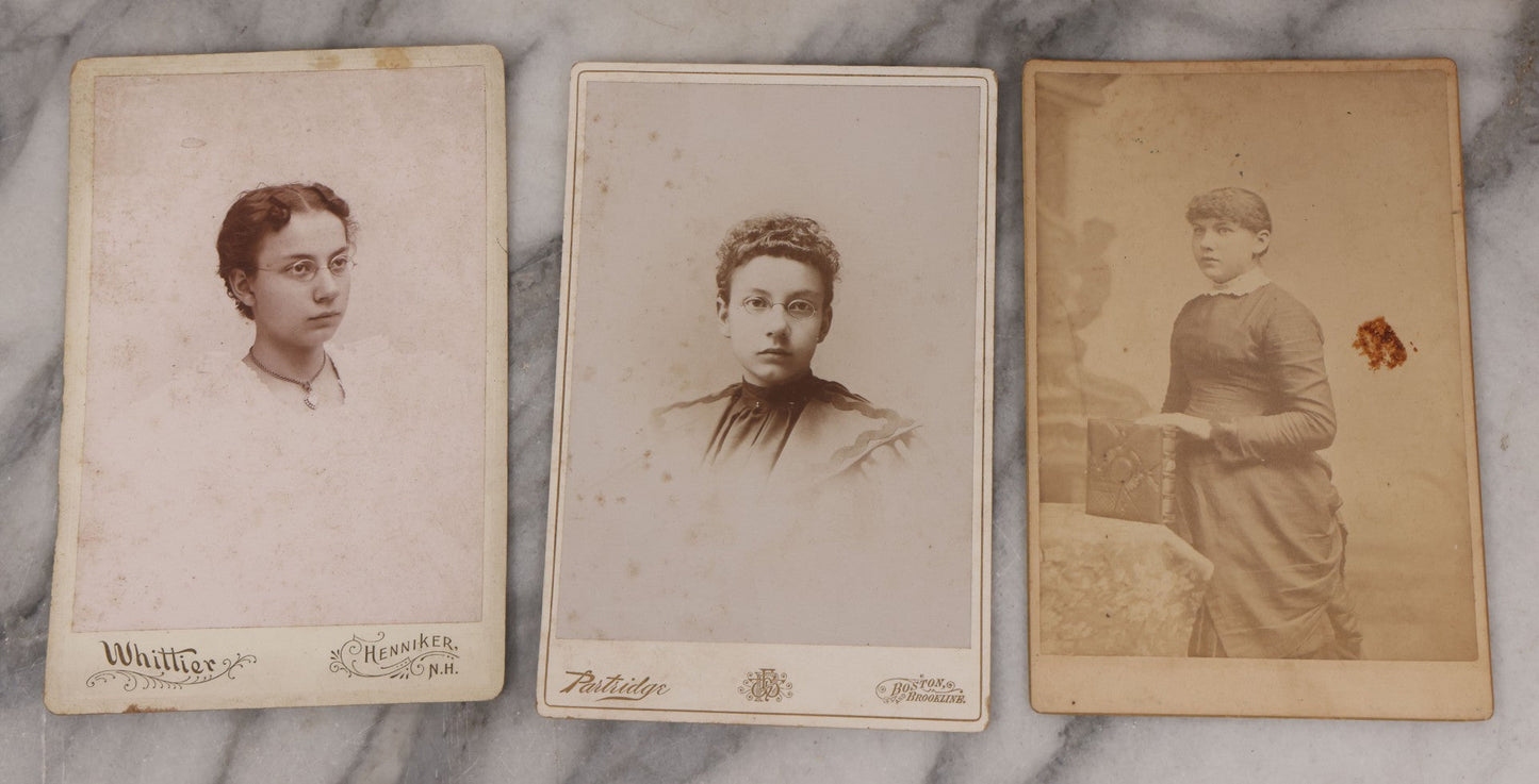 Lot 072 - Grouping Of 16 Antique Cabinet Card Photographs Of Women, Men, And Children, Including Sibling Pairs