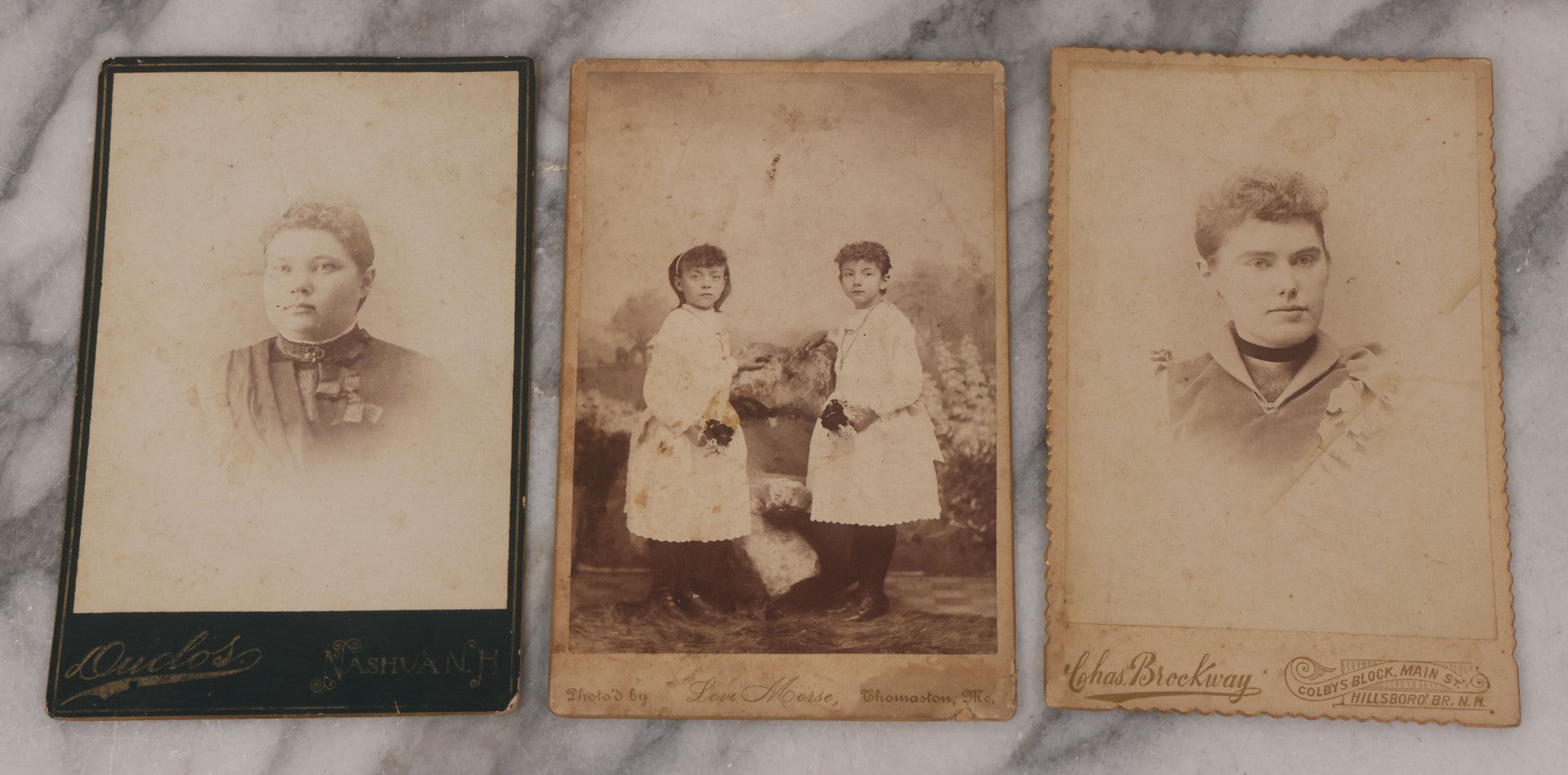 Lot 072 - Grouping Of 16 Antique Cabinet Card Photographs Of Women, Men, And Children, Including Sibling Pairs