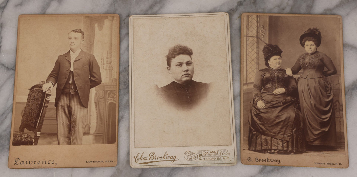 Lot 072 - Grouping Of 16 Antique Cabinet Card Photographs Of Women, Men, And Children, Including Sibling Pairs