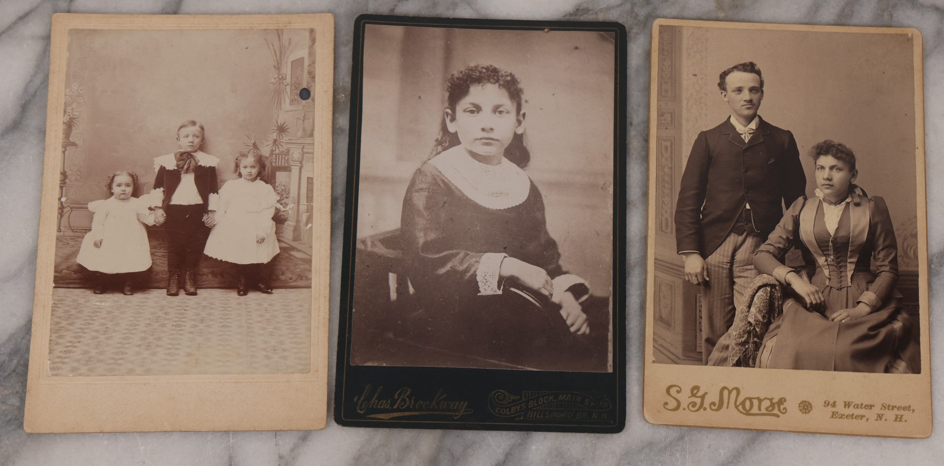 Lot 072 - Grouping Of 16 Antique Cabinet Card Photographs Of Women, Men, And Children, Including Sibling Pairs
