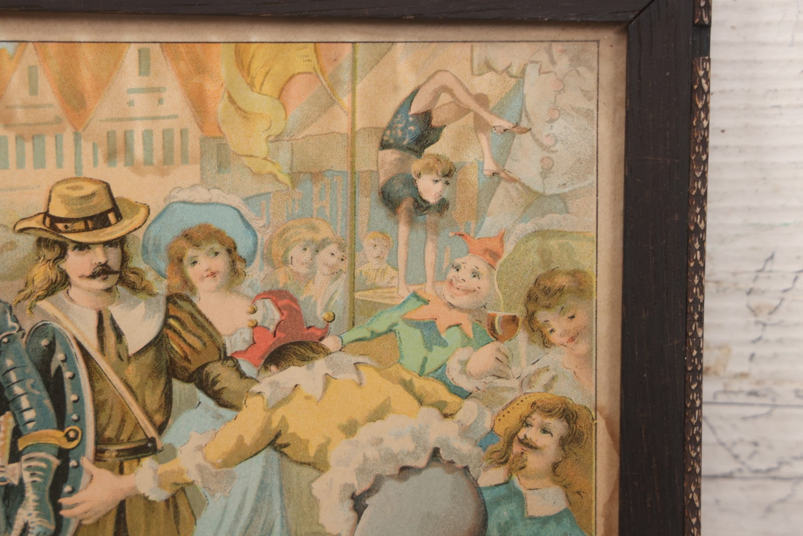 Lot 078 - Antique Framed Chromolithograph Book Plate Print, "Christian And Faithful Pass Through Vanity Fair, Resisting Superstition And Frivolity," From John Bunyan's "Pilgrim's Progress," Circa 1885, 10" x 8"