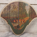 Lot 081 - Vintage "Fire Ruins The Land" Board Advertising Fan, Printed With Illustrations Of Forest Before And After Fire, "Timber Is A Crop" P.S.A. Text On Verso, Produced By Texas Forestry Association, Lufkin, Texas