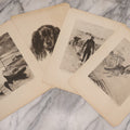 Lot 082 - Grouping Of Four Vintage Etching Prints By Frank Hopkins Including "Clam Diggers," "Night's Mooring," "Woofie," And "Young Broadbill," Stony Creek, Brandford, Connecticut
