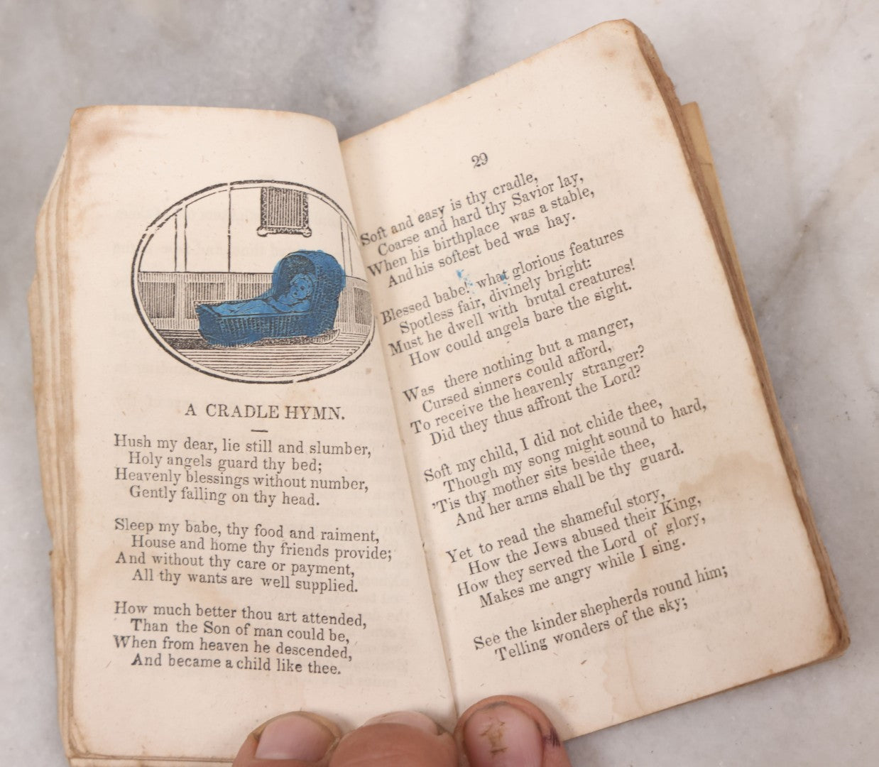Lot 084 - Antique Children's Religious Primer Booklet, "The New England Primer" Published By S.H. Colesworthy, 1839, With Hand Colored Engravings Including John Rodgers Martyrdom