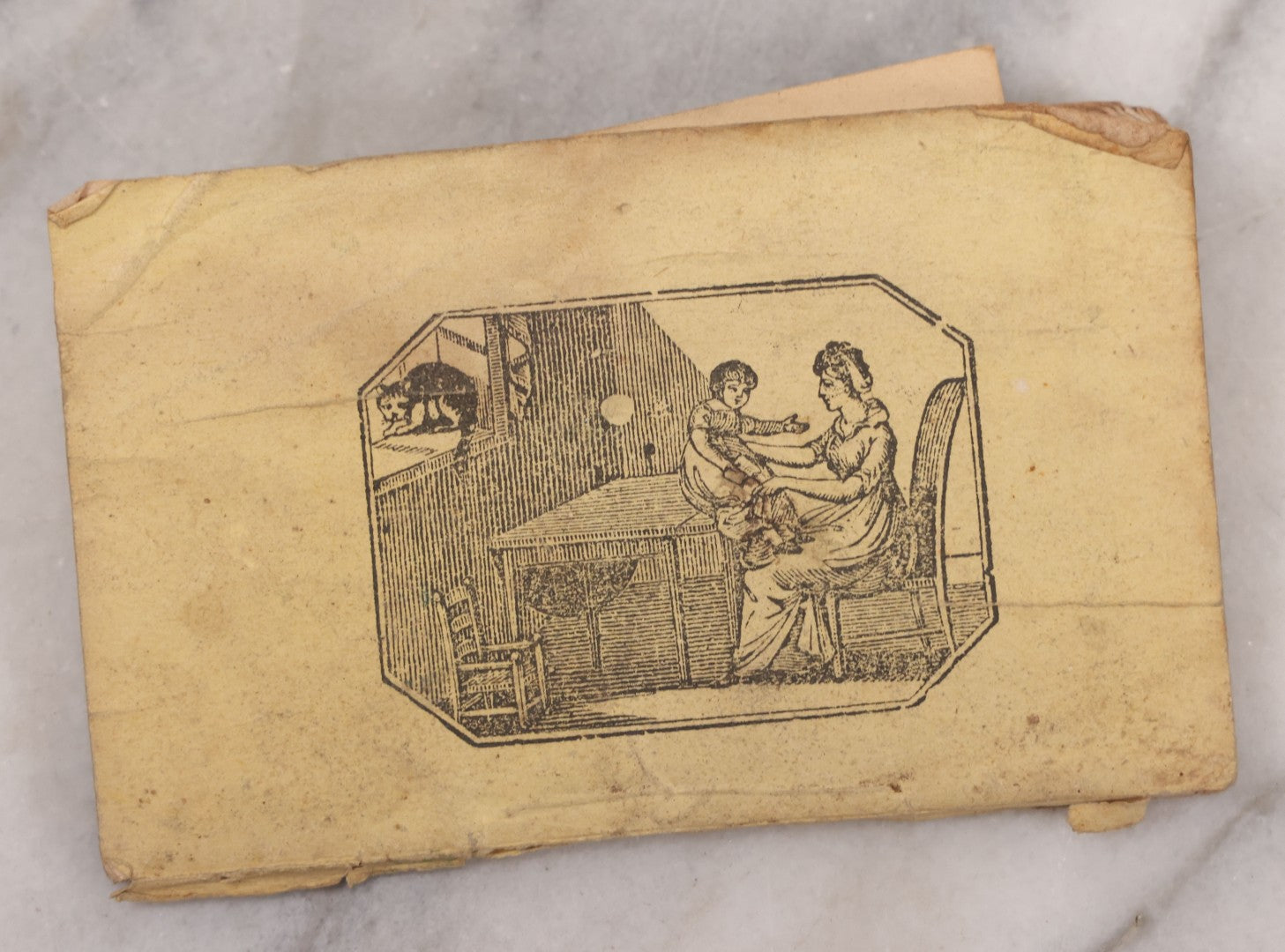 Lot 084 - Antique Children's Religious Primer Booklet, "The New England Primer" Published By S.H. Colesworthy, 1839, With Hand Colored Engravings Including John Rodgers Martyrdom