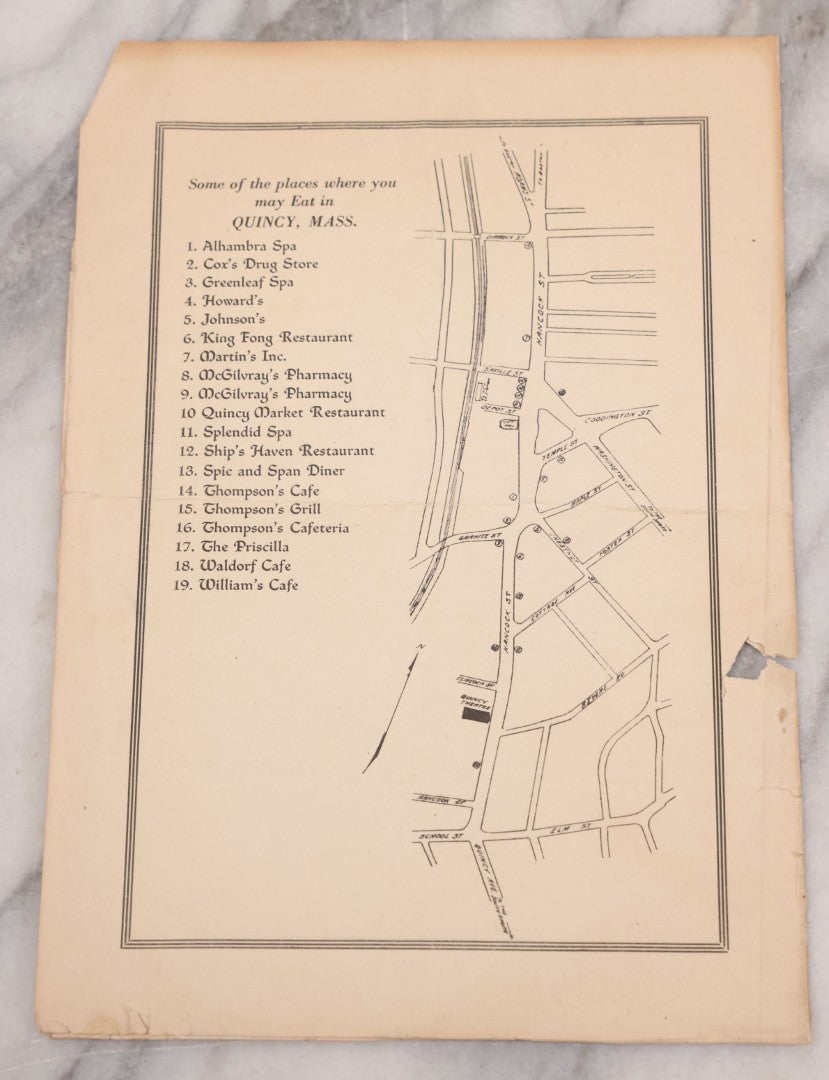 Lot 085 - Vintage Theater Guild Program For "Strange Interlude" By Eugene O'Neill, Controversial Play Banned In Boston And Staged At Quincy Theater, Quincy, Massachusetts