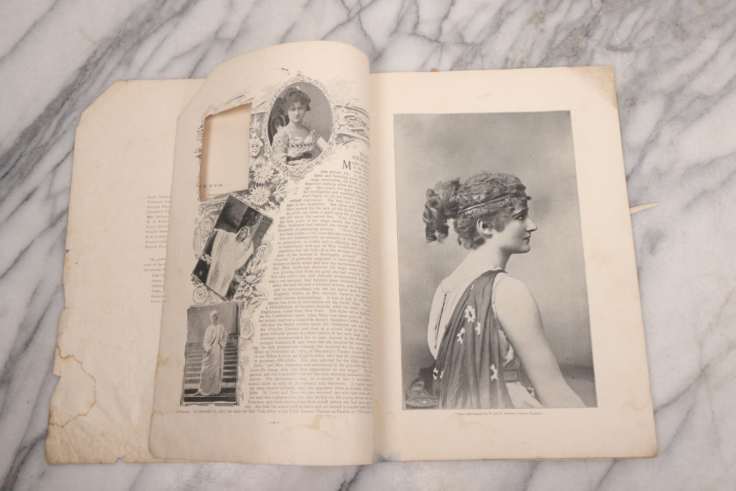 Lot 086 - "Gallery Of Players, No. 5" Antique Photographic Ephemera Booklet With Photos And Bios Of Famous Actors Of The Victorian Era, From The Illustrated American, Edited By Marwell Hall, Copyright 1895 By Lorillard Spencer, New York