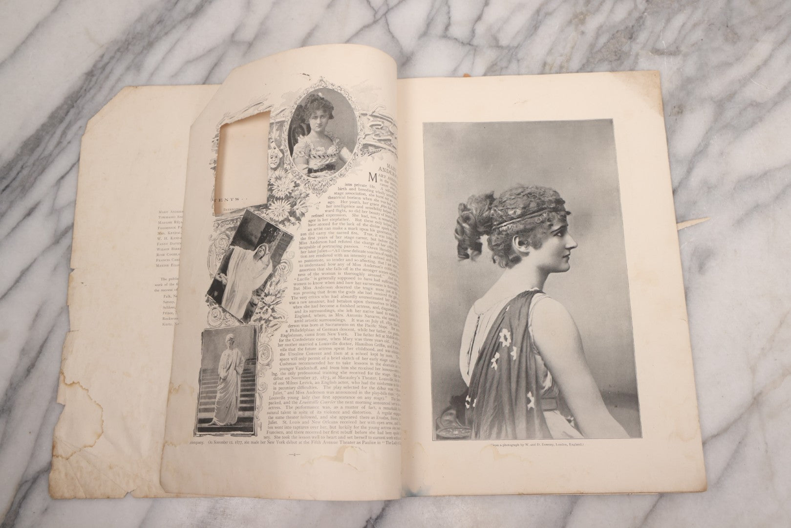 Lot 086 - "Gallery Of Players, No. 5" Antique Photographic Ephemera Booklet With Photos And Bios Of Famous Actors Of The Victorian Era, From The Illustrated American, Edited By Marwell Hall, Copyright 1895 By Lorillard Spencer, New York