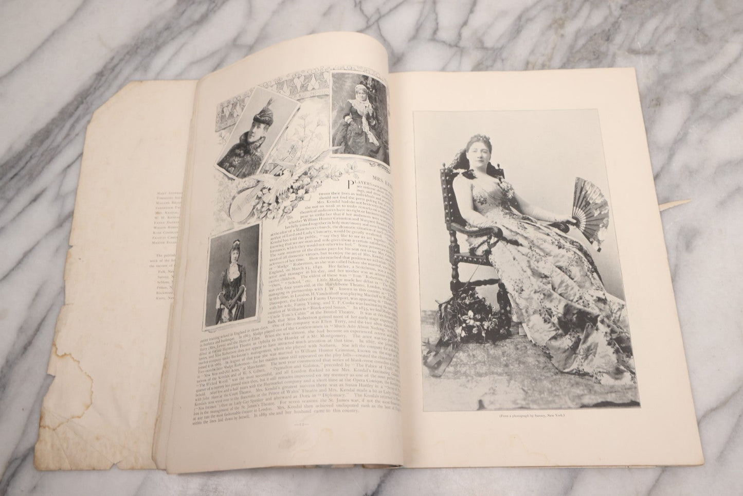 Lot 086 - "Gallery Of Players, No. 5" Antique Photographic Ephemera Booklet With Photos And Bios Of Famous Actors Of The Victorian Era, From The Illustrated American, Edited By Marwell Hall, Copyright 1895 By Lorillard Spencer, New York