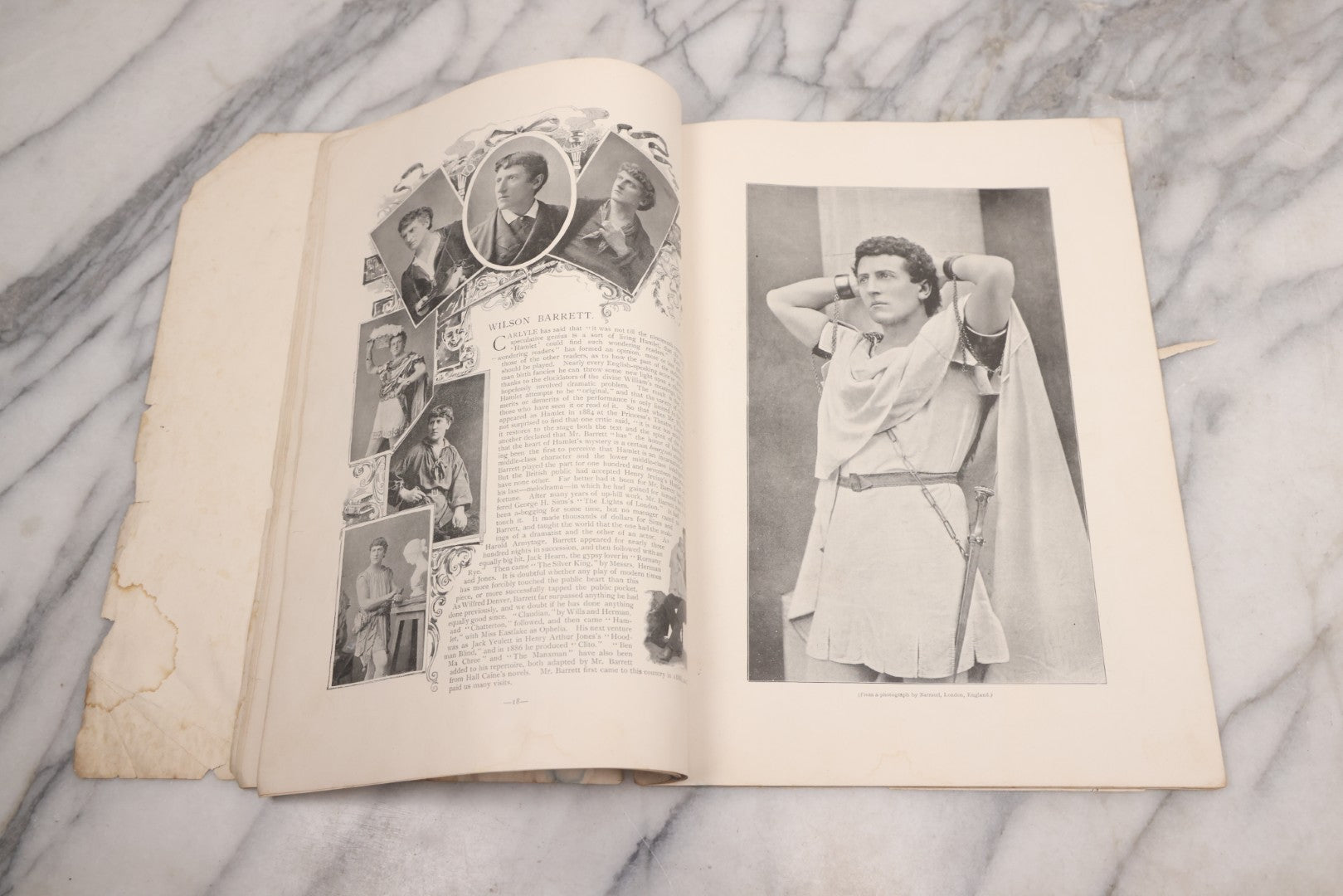 Lot 086 - "Gallery Of Players, No. 5" Antique Photographic Ephemera Booklet With Photos And Bios Of Famous Actors Of The Victorian Era, From The Illustrated American, Edited By Marwell Hall, Copyright 1895 By Lorillard Spencer, New York