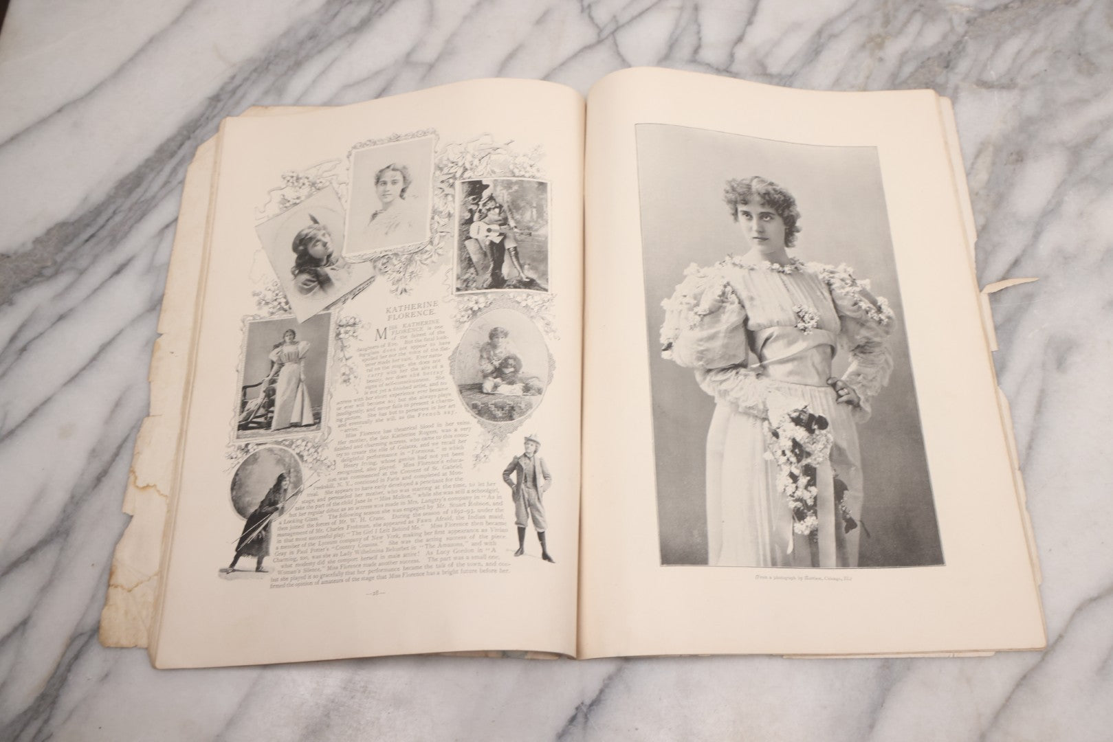 Lot 086 - "Gallery Of Players, No. 5" Antique Photographic Ephemera Booklet With Photos And Bios Of Famous Actors Of The Victorian Era, From The Illustrated American, Edited By Marwell Hall, Copyright 1895 By Lorillard Spencer, New York