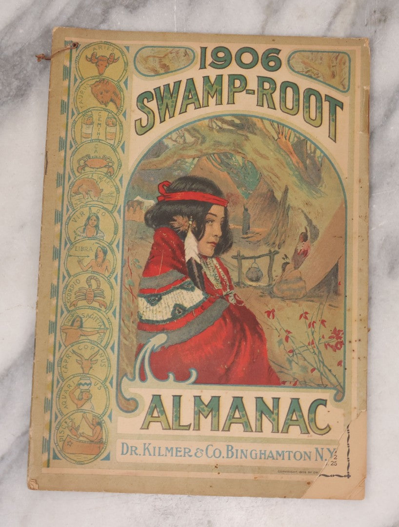 Lot 087 - Grouping Of Eight Antique Almanac Pamphlets, Including Ayer's American Almanac (1902), Swamp Root Almanac (1906), And Foley's Family Friend Almanac (1906)