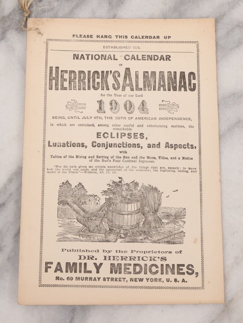 Lot 087 - Grouping Of Eight Antique Almanac Pamphlets, Including Ayer's American Almanac (1902), Swamp Root Almanac (1906), And Foley's Family Friend Almanac (1906)