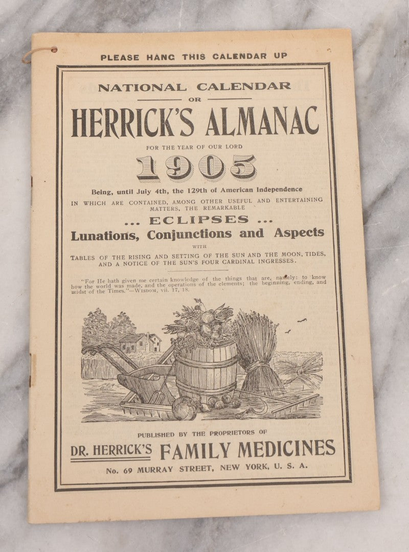 Lot 087 - Grouping Of Eight Antique Almanac Pamphlets, Including Ayer's American Almanac (1902), Swamp Root Almanac (1906), And Foley's Family Friend Almanac (1906)