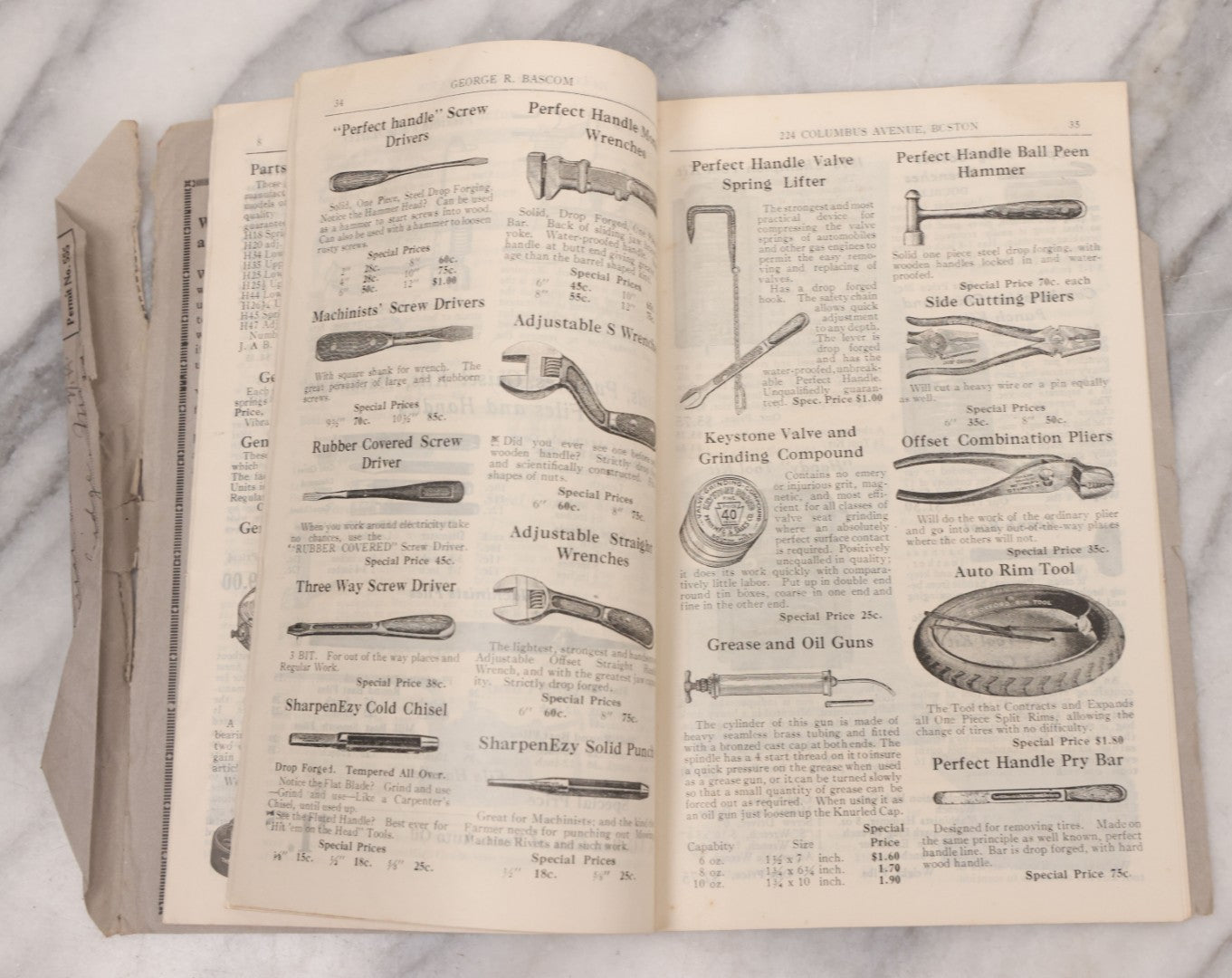 Lot 088 - Bascom's Summer 1916 Catalog Pamphlet, "Largest Wholesale And Retail Auto Supply Store In New England," With Many Illustrations Of Car Parts For Sale