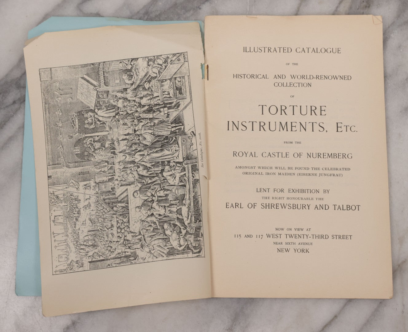 Lot 089 - "Collection Of Torture Instruments From The Royal Castle Of Nuremberg" Illustrated Catalogue From The Exhibition On View At 117 W 23rd St New York, 1893