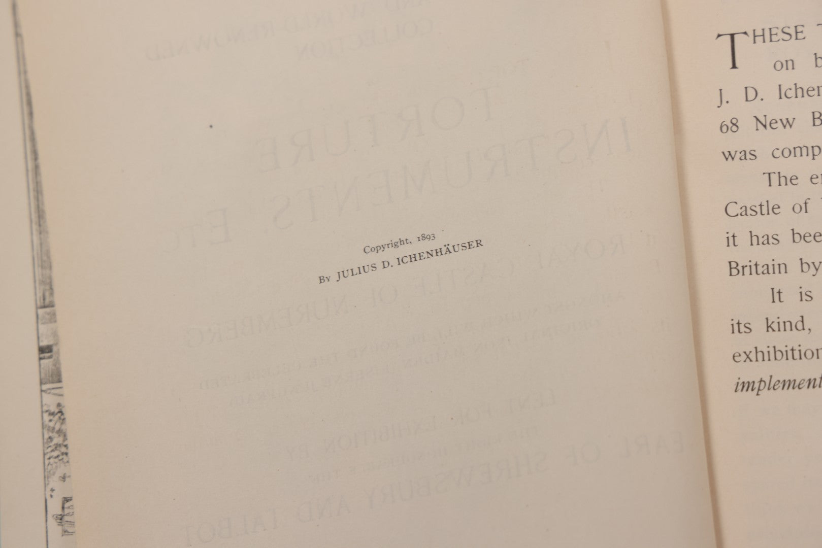 Lot 089 - "Collection Of Torture Instruments From The Royal Castle Of Nuremberg" Illustrated Catalogue From The Exhibition On View At 117 W 23rd St New York, 1893