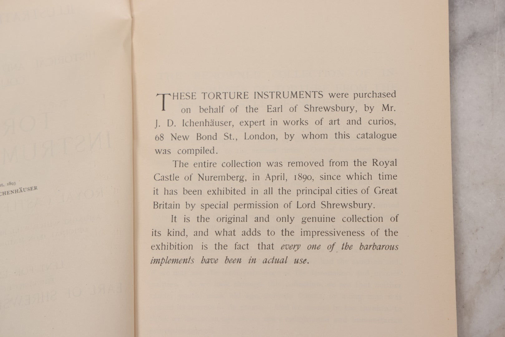 Lot 089 - "Collection Of Torture Instruments From The Royal Castle Of Nuremberg" Illustrated Catalogue From The Exhibition On View At 117 W 23rd St New York, 1893
