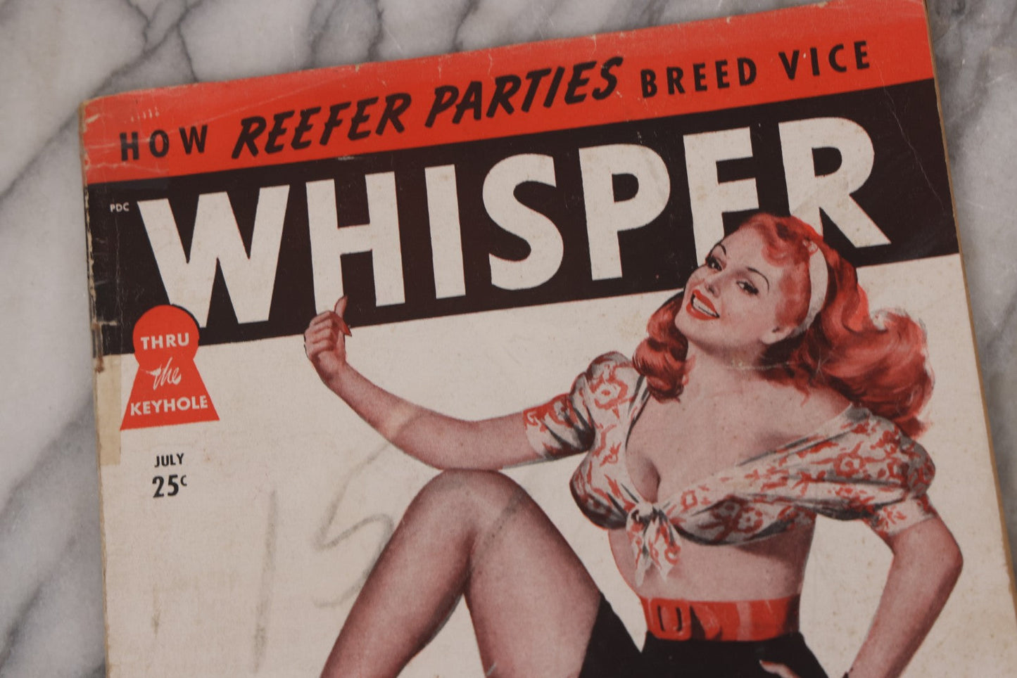 Lot 091 - "Whisper" Vintage Pin Up Magazine With Feature Article "How Reefer Parties Breed Vice", July 1948