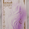 Lot 095 - Antique Embossed Christmas Postcard, "Merry Christmas" Featuring Angel And Mistletoe, White, Purple And Gold Coloring, Postmarked 1909