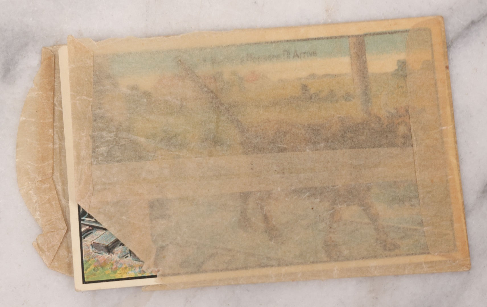 Lot 100 - Antique Comic Novelty Mechanical Postcard , "If Nothing Happens I'll Arrive," With Cow And Real Spring Tail, Speeding Train, Published By Schmidt Bros. & Co., Chicago, Circa 1912