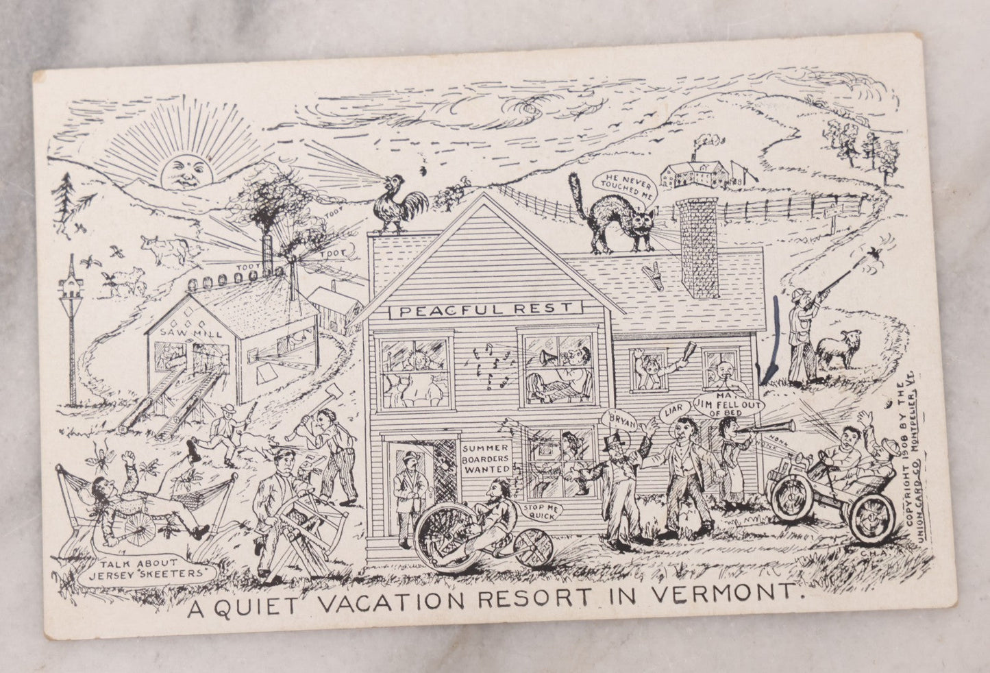 Lot 106 - Grouping Of 11 Antique Cheeky Comic Postcards, Including "You Seem To Be Unable To Do Anything - I Always Had A Political Job."