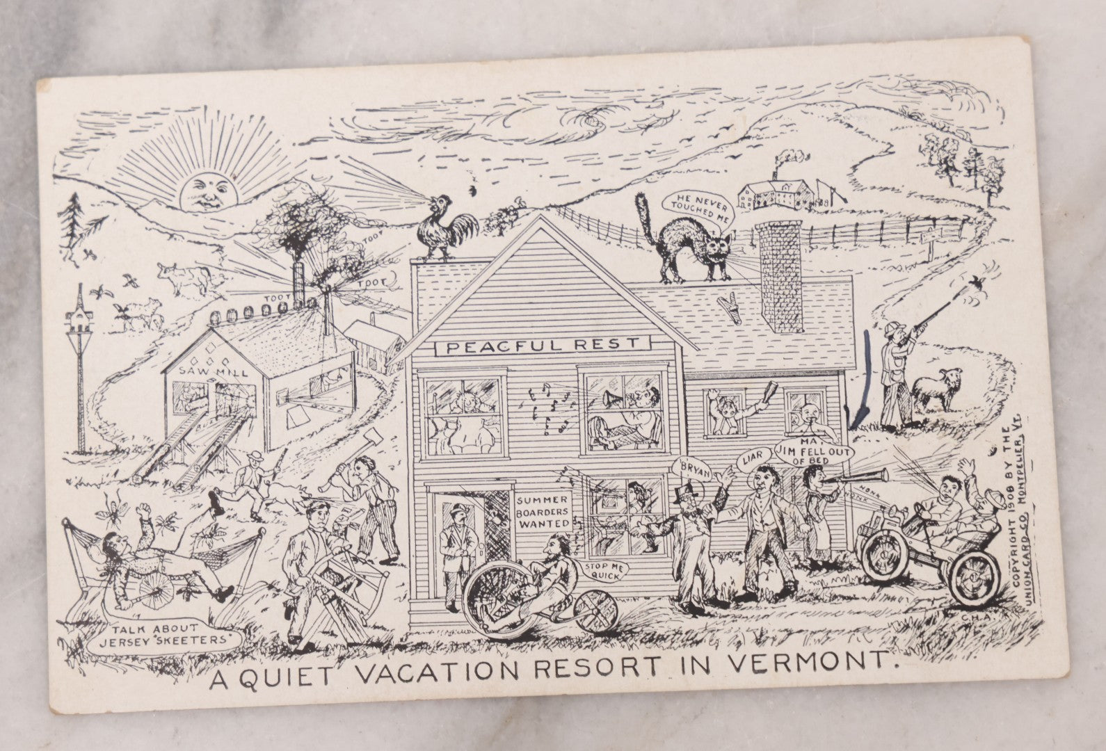 Lot 106 - Grouping Of 11 Antique Cheeky Comic Postcards, Including "You Seem To Be Unable To Do Anything - I Always Had A Political Job."