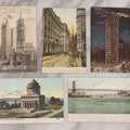 Lot 107 - Grouping Of Five Antique New York Postcards, Including Glitter Postcard, St. Paul's Church, Flatiron Building