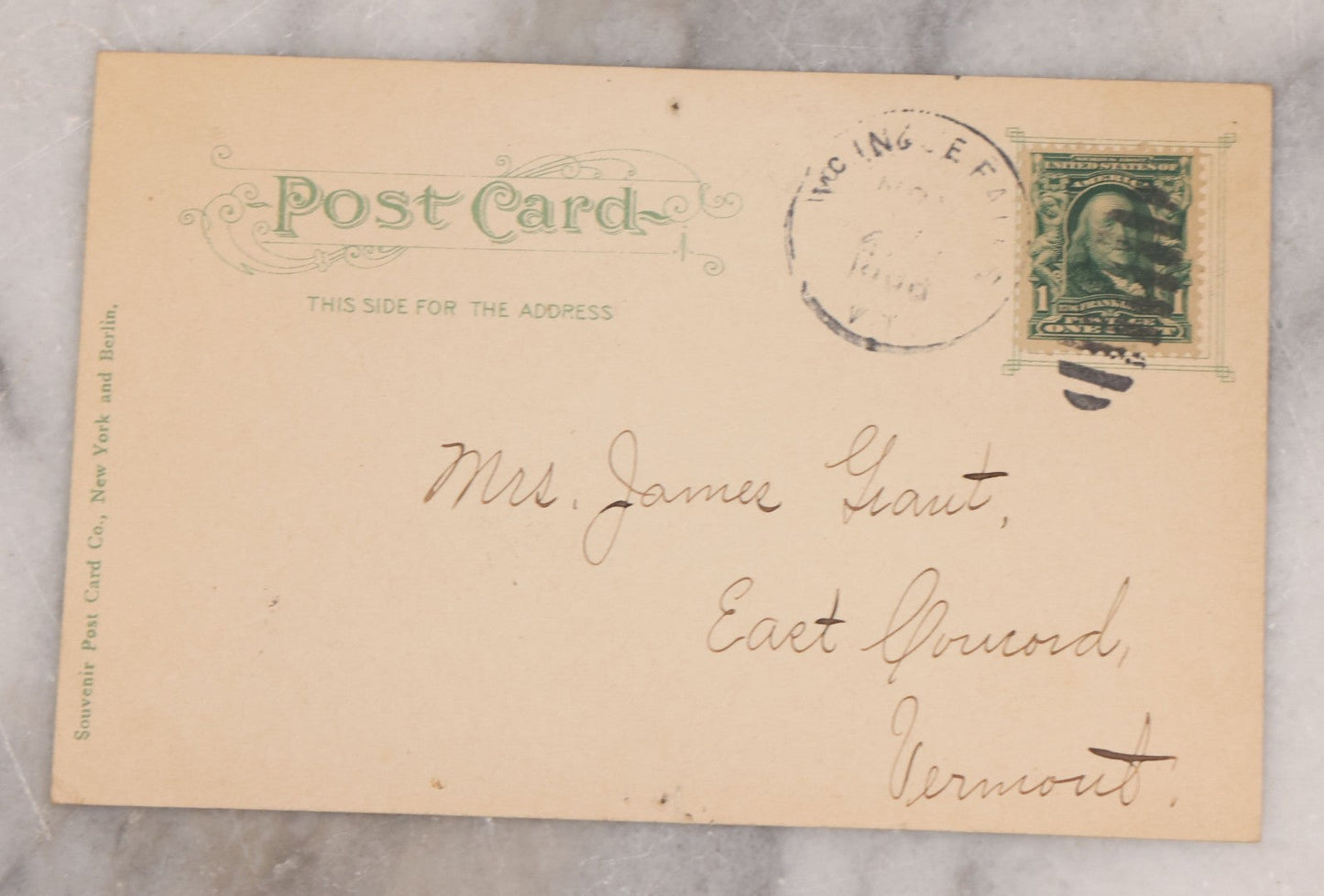 Lot 107 - Grouping Of Five Antique New York Postcards, Including Glitter Postcard, St. Paul's Church, Flatiron Building