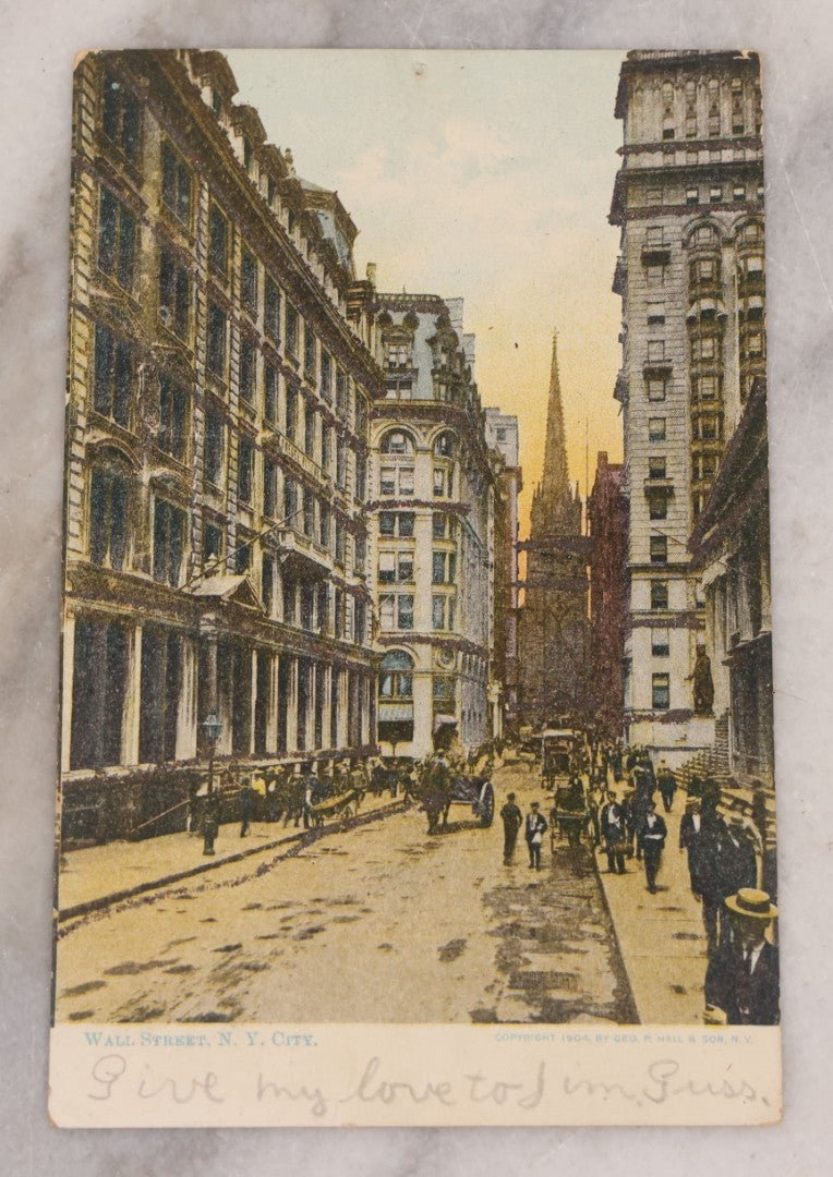 Lot 107 - Grouping Of Five Antique New York Postcards, Including Glitter Postcard, St. Paul's Church, Flatiron Building