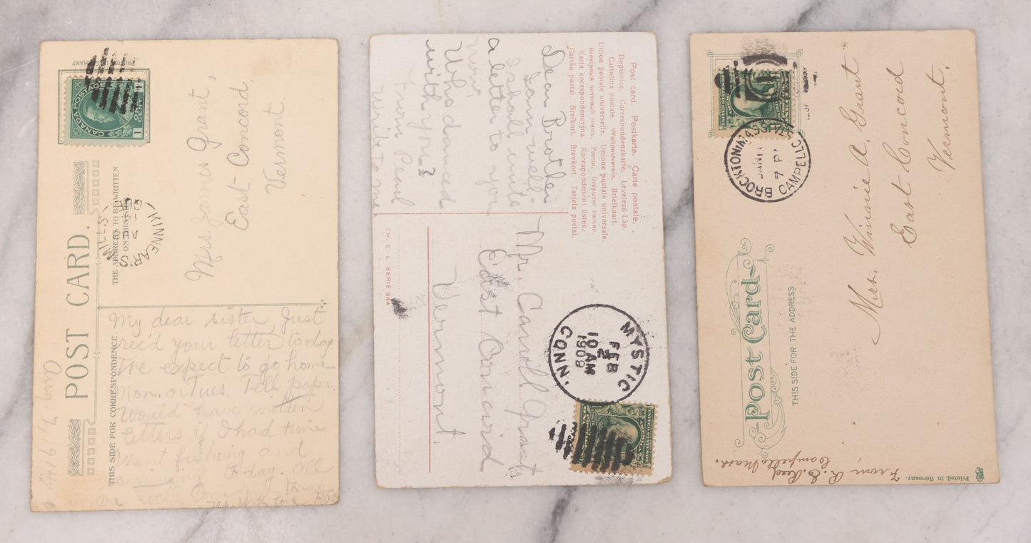 Lot 108 - Grouping Of 12 Antique Postcards Of Ship, Harbor And Ocean Scenes, Mostly New England